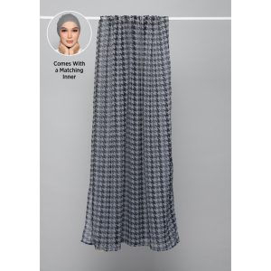 Bokitta Rectangular Shawl – Houndstooth Charcoal